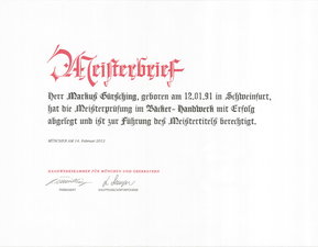 Meisterbrief Markus Gürsching