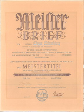 Meisterbrief Edgar Gürsching